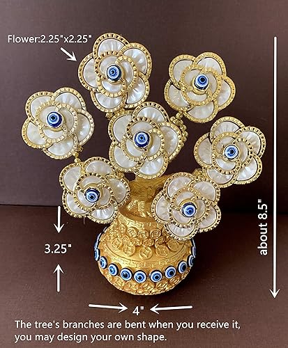 Miniatura 2 de Betterdecor Árbol de nazar turco de ojo azul en maceta de dinero, diseño de protección para decoración del hogar para todas las ocasiones, T16