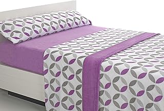 SABANALIA - Set di Lenzuola in Flanella Letto 105 Viola