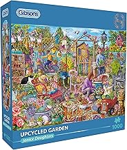 Gibsons Upcycled Garden 1000 Piece Jigsaw Puzzle for Adults – Colourful Garden Inspiration Scene by Janice Daughters – Sustainable Premium Puzzle Made in UK/EU - Great Gift