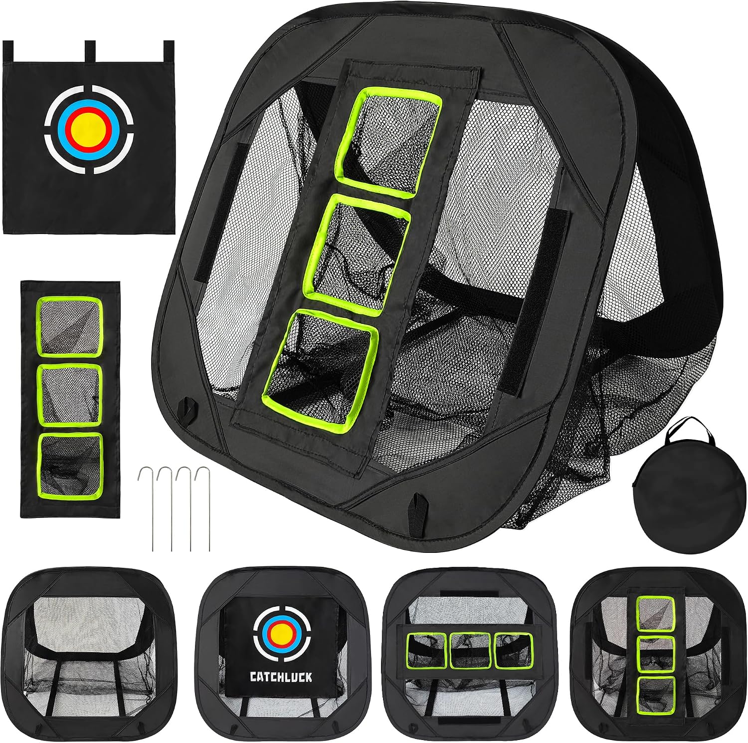 4-in-1 Golf Chipping Net with Carry Bag – Multi-Target Practice Net for Short Game, Backyard, Driving Range – Portable & Foldable Training Aid for Golfers