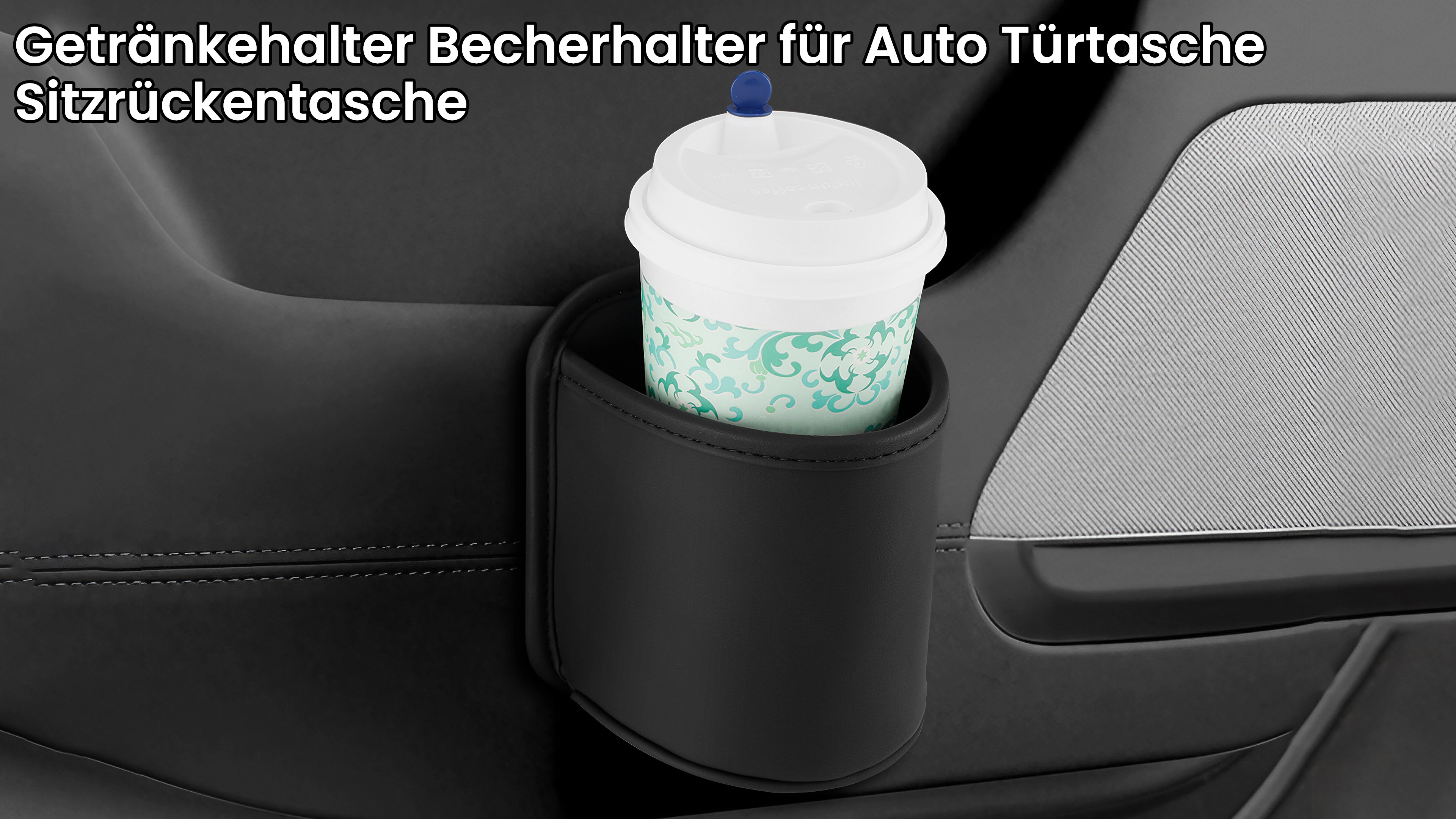 Koongloong Auto Getränkehalter 2er Set - Clip-on Becherhalter Für Autotür Schwarz