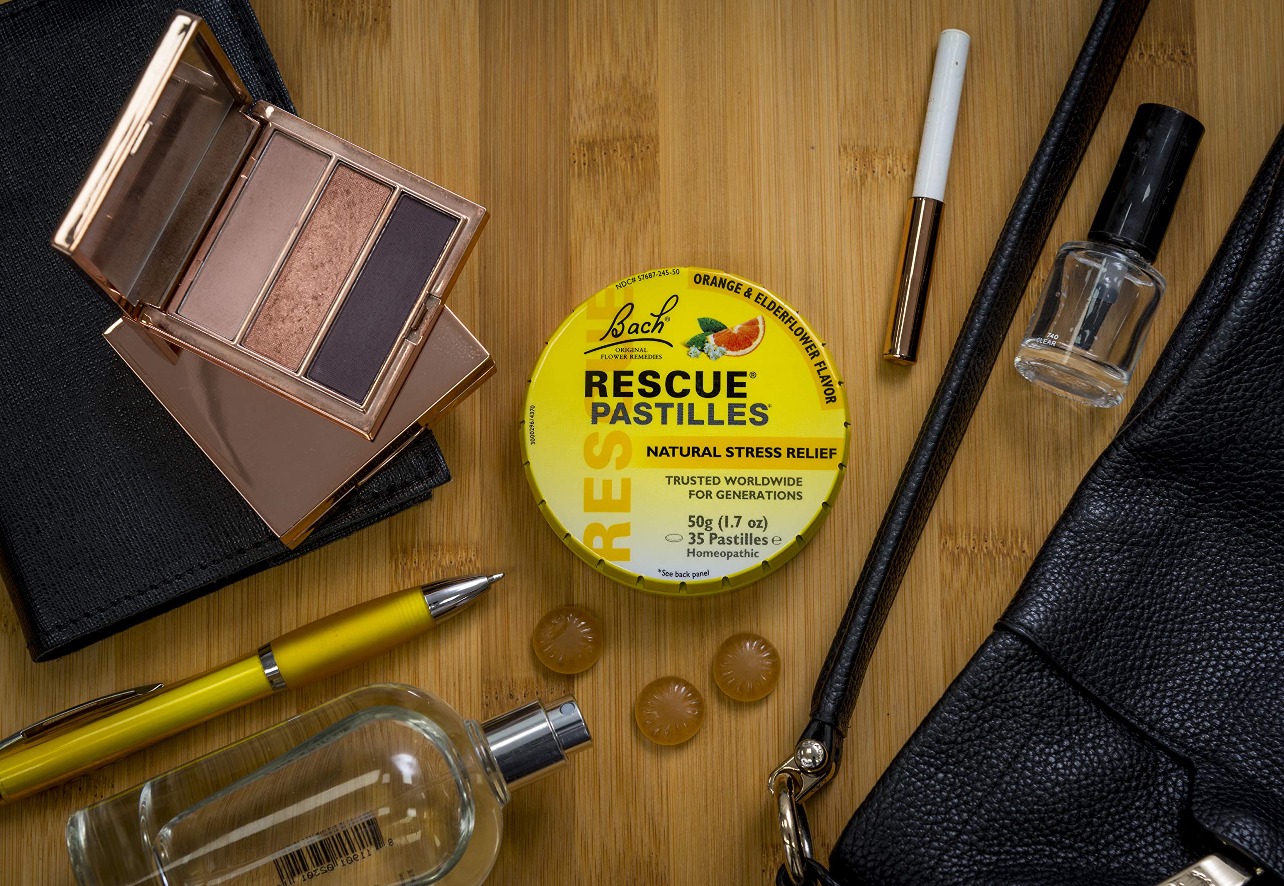 Bach RESCUE PASTILLES, Orange and Elderflower Flavor, Natural Stress Relief Lozenges