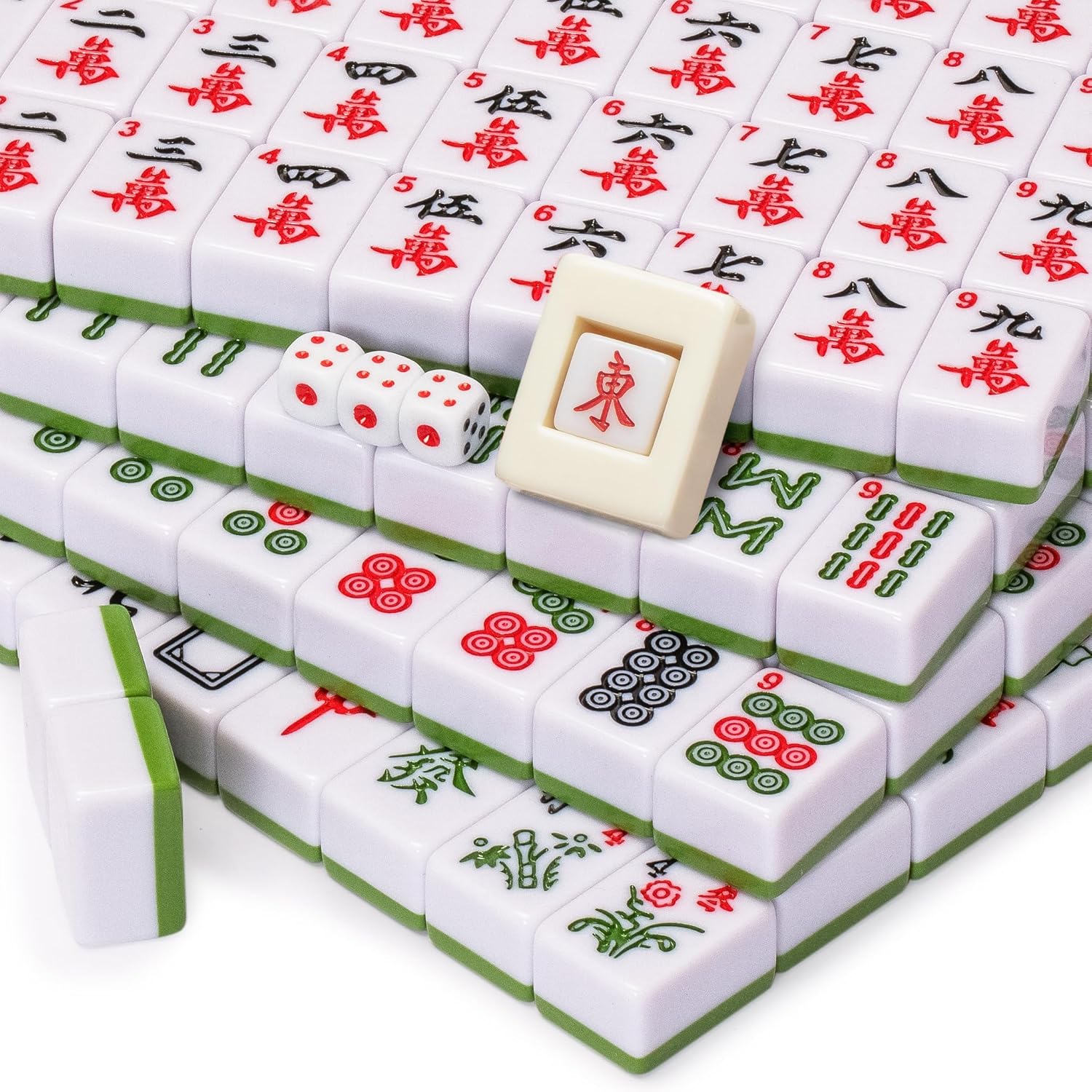 Yellow Mountain Imports Chinese Mahjong Set – Rouge Oasis – 146 Small Tiles for Chinese-Style Play [竹林綠洲」中國麻將]