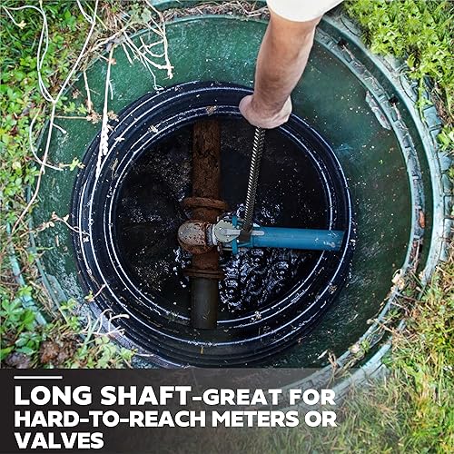 Miniatura 4 de HOMESTEAD Llave medidor de agua de 36 pulgadas con mango ancho en T, agarre cómodo y cabeza en forma de U