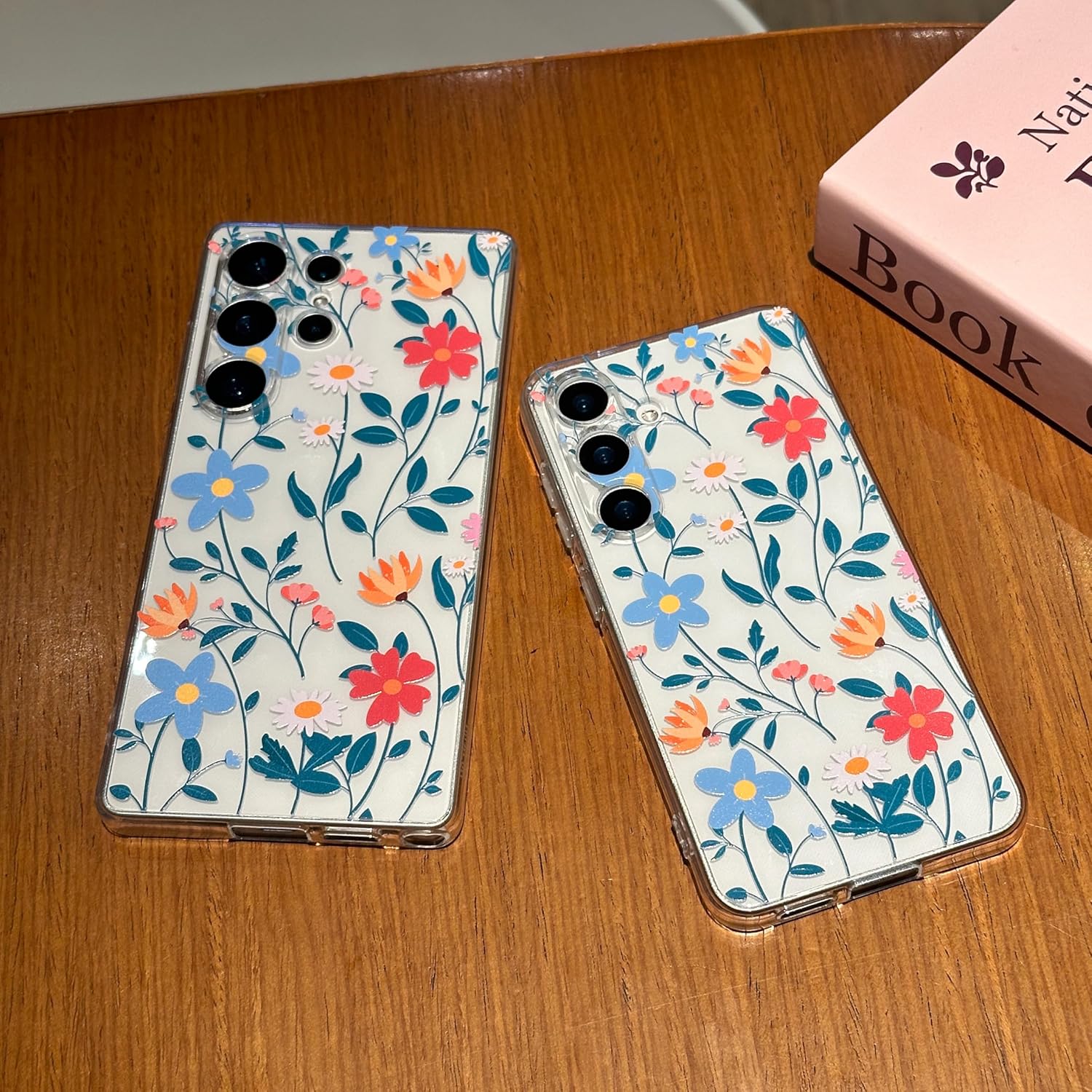 for Samsung Galaxy S25 Ultra Case, Floral Flowers Cute Aesthetic Clear Floral Branch Pattern Case for Women Girls,Transparent Slim Soft Shockproof Cover for S25 Ultra,Colorful Flower