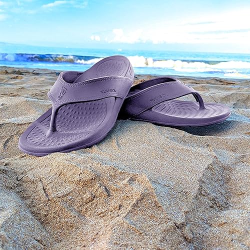 Vista 56 de NUUSOL Sandalias unisex en cascada; calzado antideslizante para senderismo/fascitis plantar; cojín suave, ligero y cómodo; soporte de arco y Negro