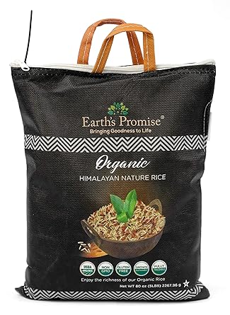 Heritage Gardens Organic Himalayan Nature Rice 80 oz 5 lb Rare Heirloom Grain, Single Origin, Non-GMO, Gluten Free, Low-Arsenic Artisan Mountain Rice