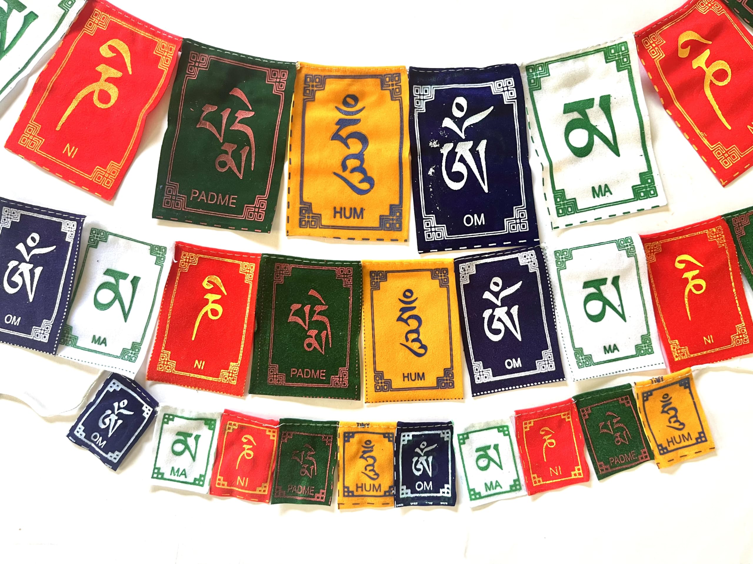 Combo of Traditional Prayer Flags of three different sizes (big+medium+small) from Nepal, Five Elements Design, Multi colour, Indoor Outdoor Décor-image-3