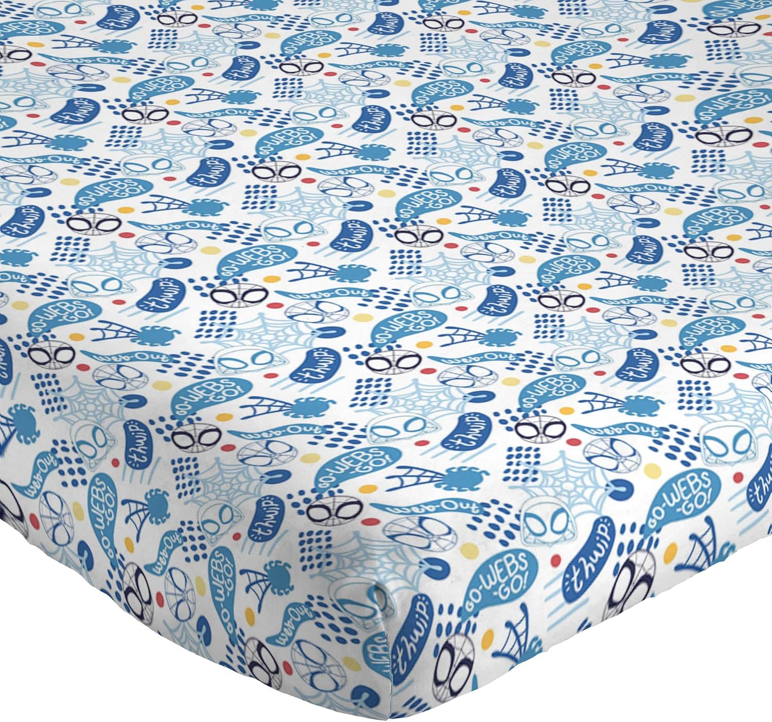 Jay Franco Kids Sheet Set with Fitted, Flat Sheets & Pillow Cover - Ultra-Soft Bedding with Pillowcase for Room Decor, Multi - Spidey & Friends, 4 Piece Queen