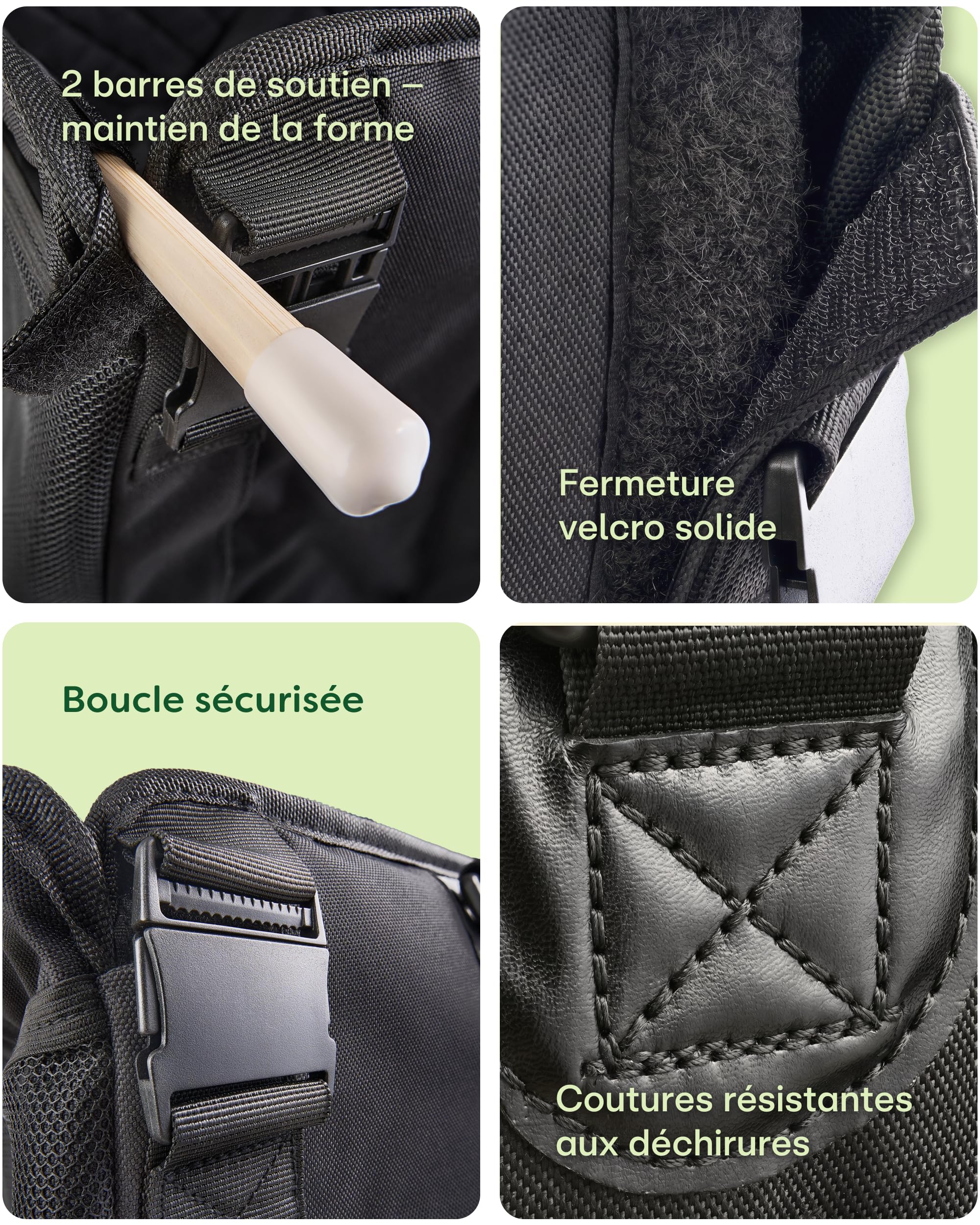 Knupis Siège Auto pour Petit Chien – Déperlant et Résistant aux Rayures avec 5 Poches – 4 Sangles de Fixation et Laisse Attachée – Parois Renforcées avec Dessous Antidérapant – Panier Chien Voiture
