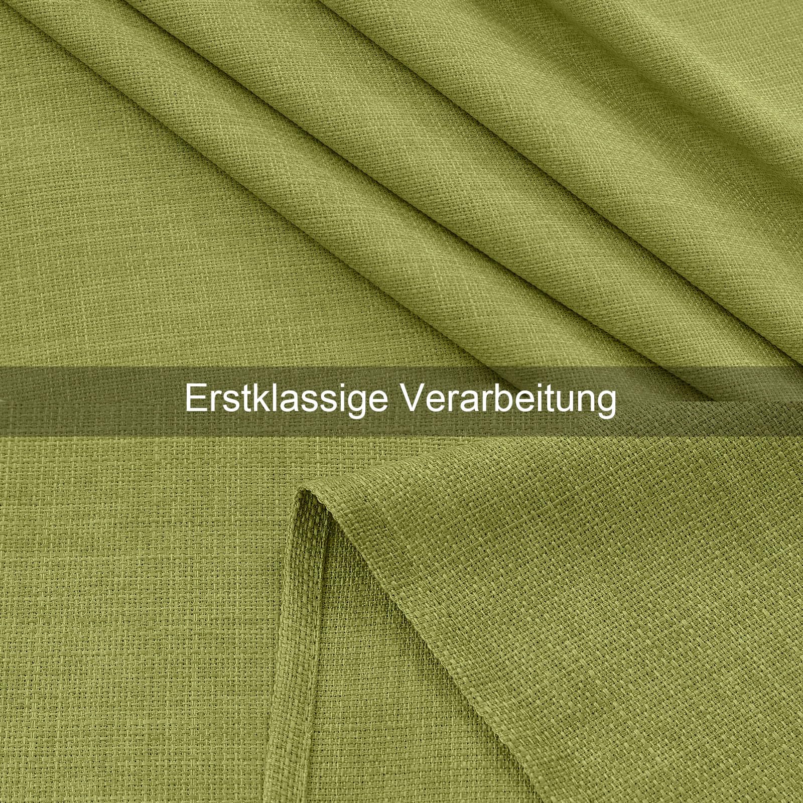 Smiry Leinenoptik Tischdecke Eckig 140 x 100 cm Grün – Ansicht 3