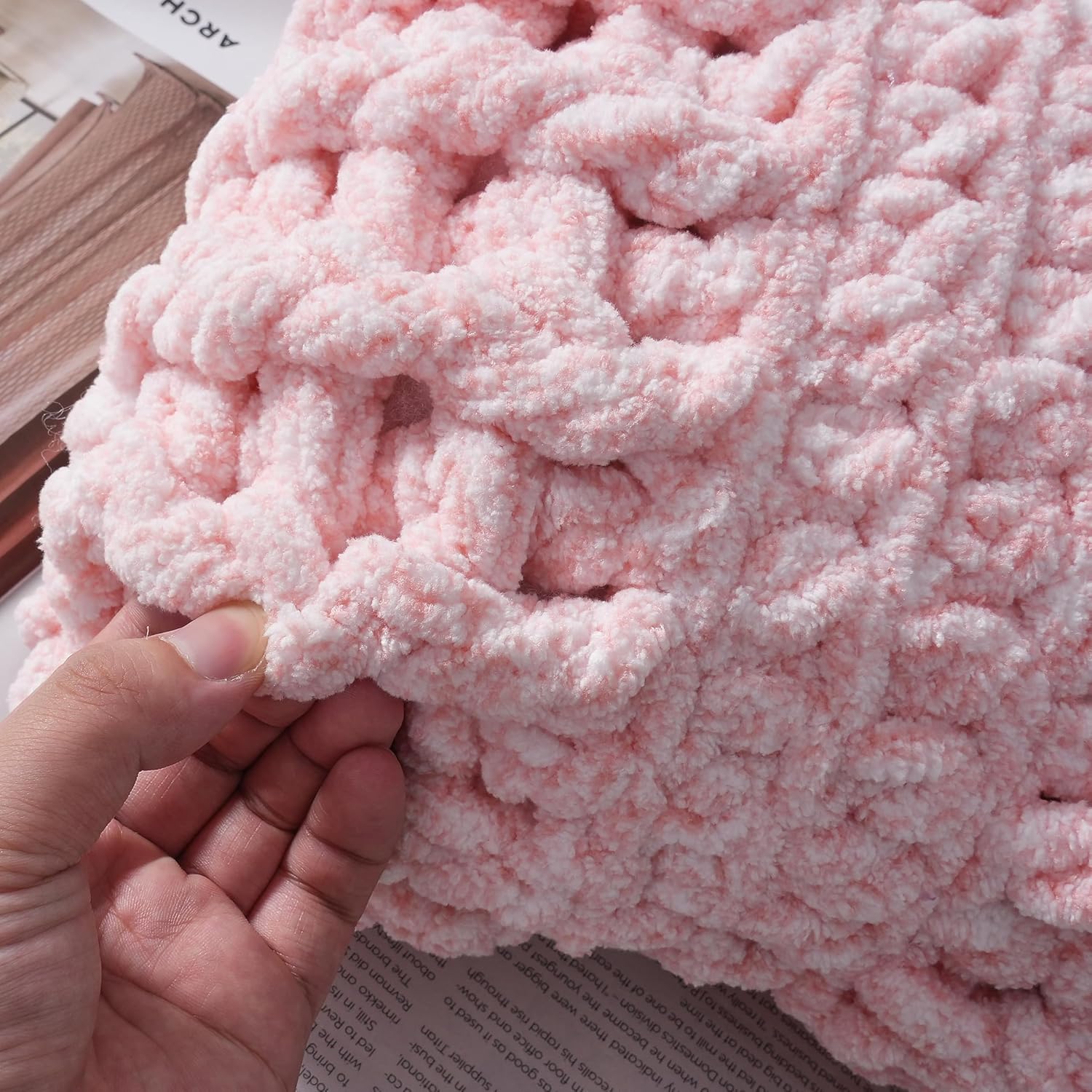 Crafted By Catherine Chunky Heather Multi Yarn - 4 Pack (49 Yards Each Skein), Rainbow Multi, Gauge 6 Super Bulky