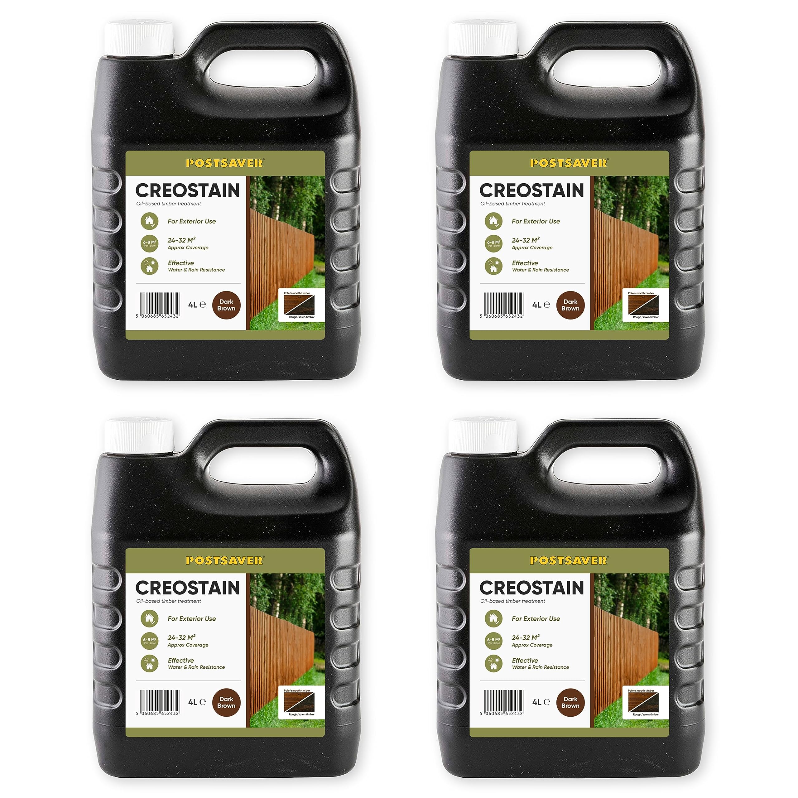 Postsaver Dark Brown Creostain Creocote Oil-Based Wood Treatment | Creosote Substitute | Wood Stain And Preserver | Ideal For Fence Treatment | Low Voc | 16 Litres (Dark Brown)