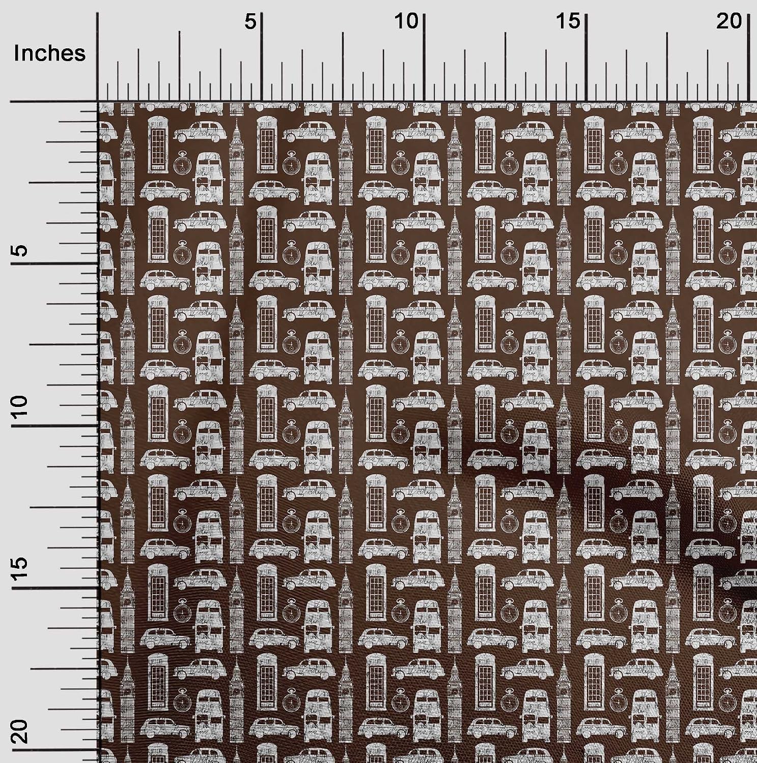 oneOone Cotton Flex Brown Fabric Travel Sewing Fabric By The Yard Printed DIY Clothing Sewing Supplies 40 Inch Wide-4