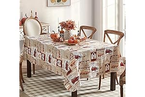 Newbridge Brick Red Brookside Autumn Farm House Vinyl Flannel Backed Thanksgiving Tablecloth