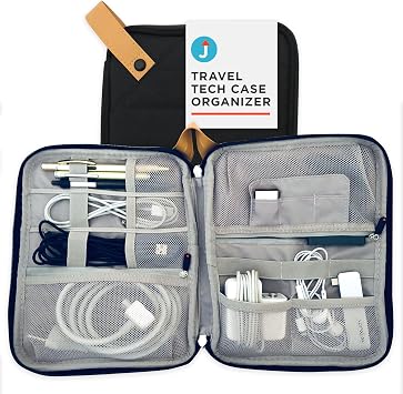 Journo Travel Cord Case Organizer For All Your Electronic Tech Gadgets - Cables, Accessories, Phones, Tablets, Hard Drives, Chargers, USB, Memory Cards & More