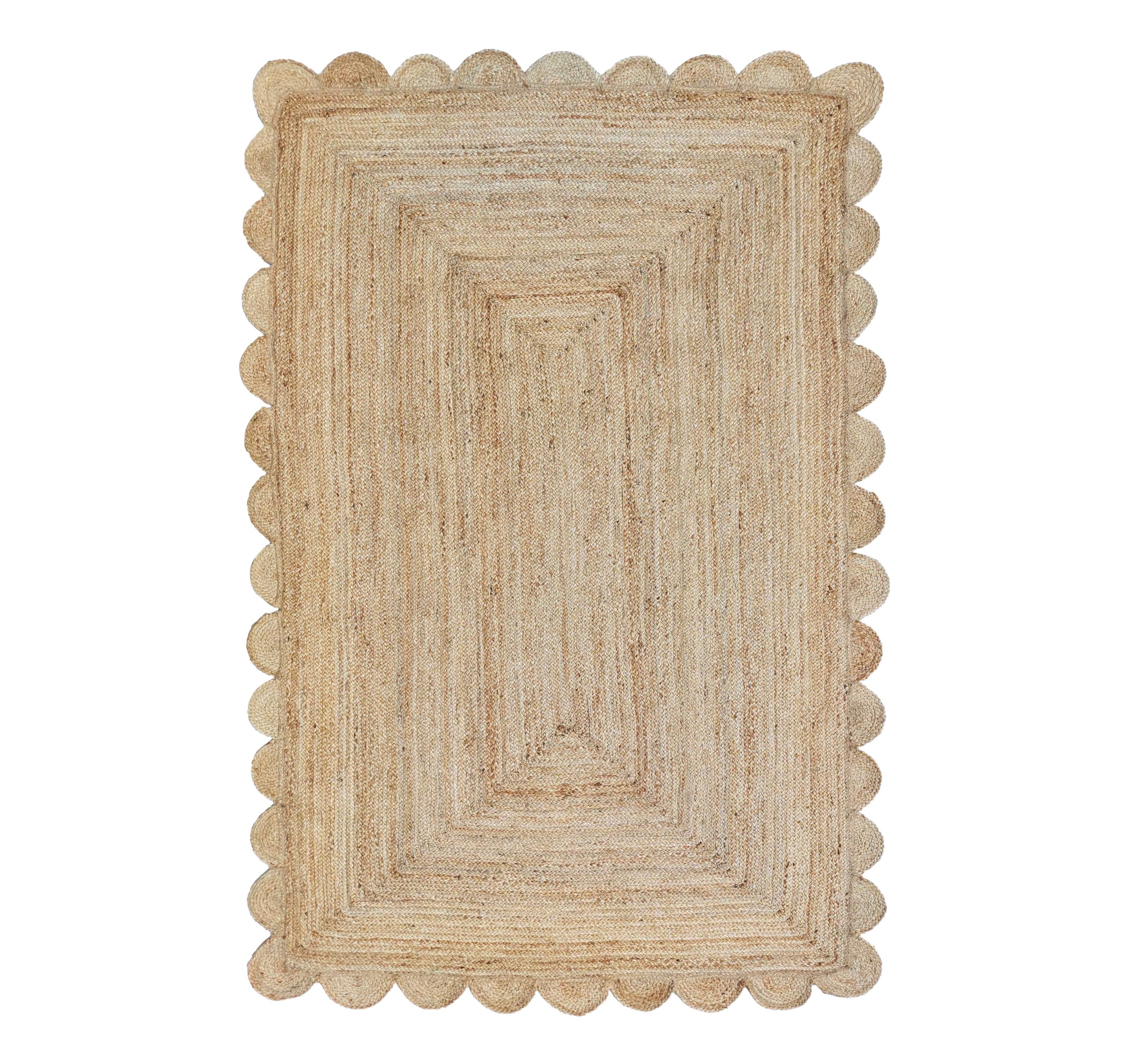 Tapis en jute naturelle rectangulaire 1,5 x 2,4 m pour salon