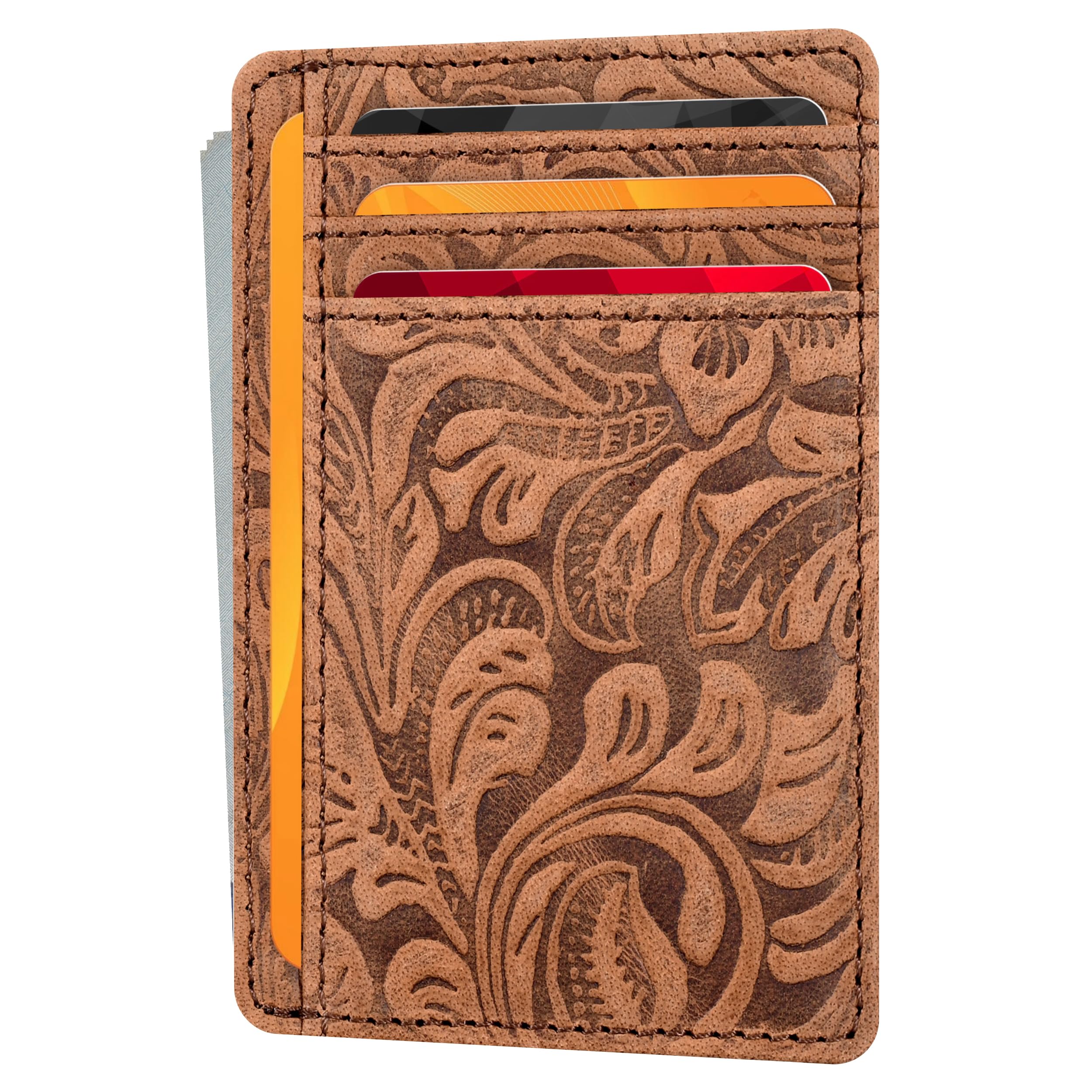Tan Leather Wallet | Credit/Debit/Gift Card Slots | Gift For Him And Her | RFID Protection | Compact Wallet | 1 ID Slot