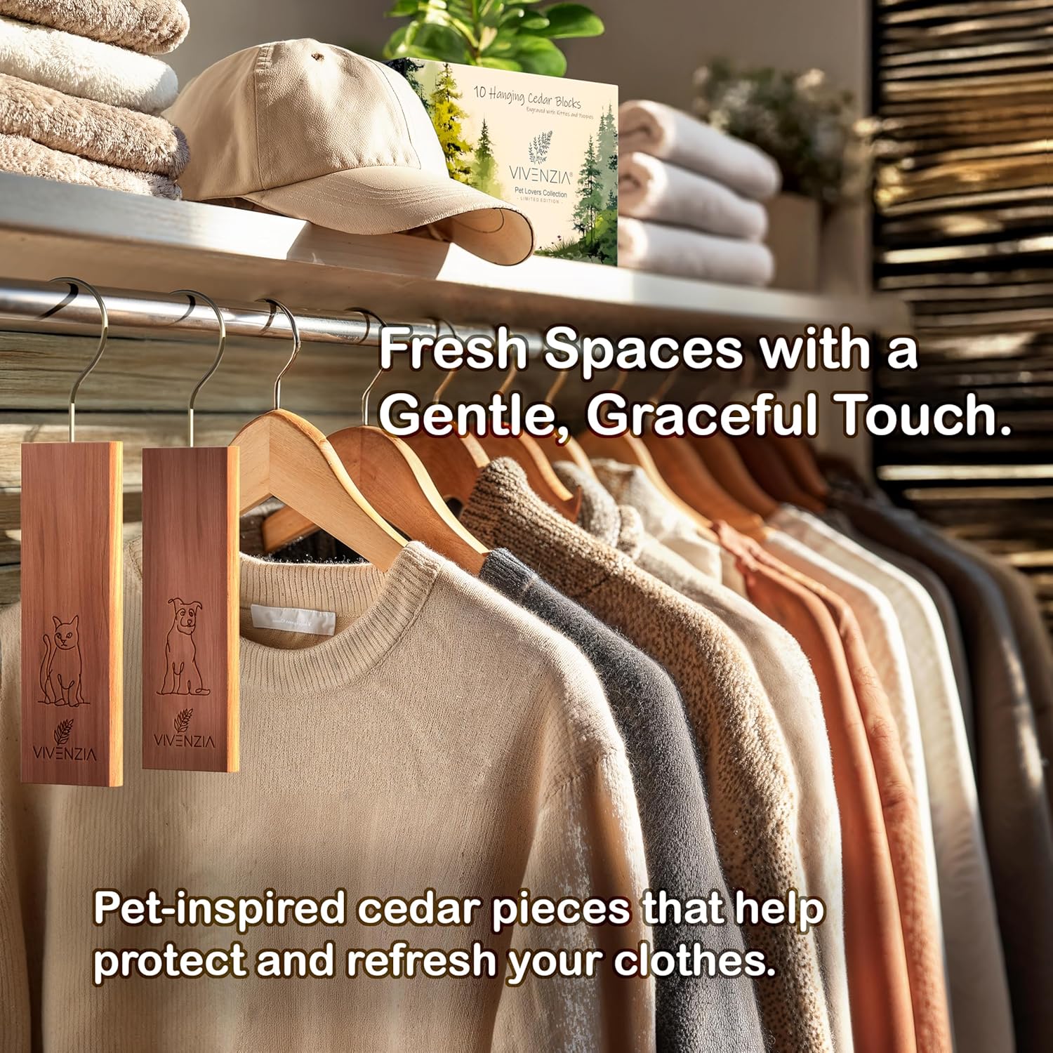 Cedar Blocks for Clothes Storage,10 Hang-ups,Cedar Blocks for Closet, Cedar for Closets,Cedar Planks,Natural Closet Smell Eliminator,Natural Closet Deodorizer,Drawer Fresheners for Dresser