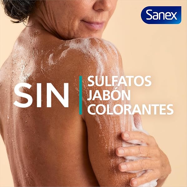 Sanex Gel de Ducha Neutro Hidratante (4x600 ml), con ingredientes esenciales, 0% sulfatos*, 0% jabón y 0% colorantes, para todo tipo de piel, hidratación duradera, tecnología triple acción - 4