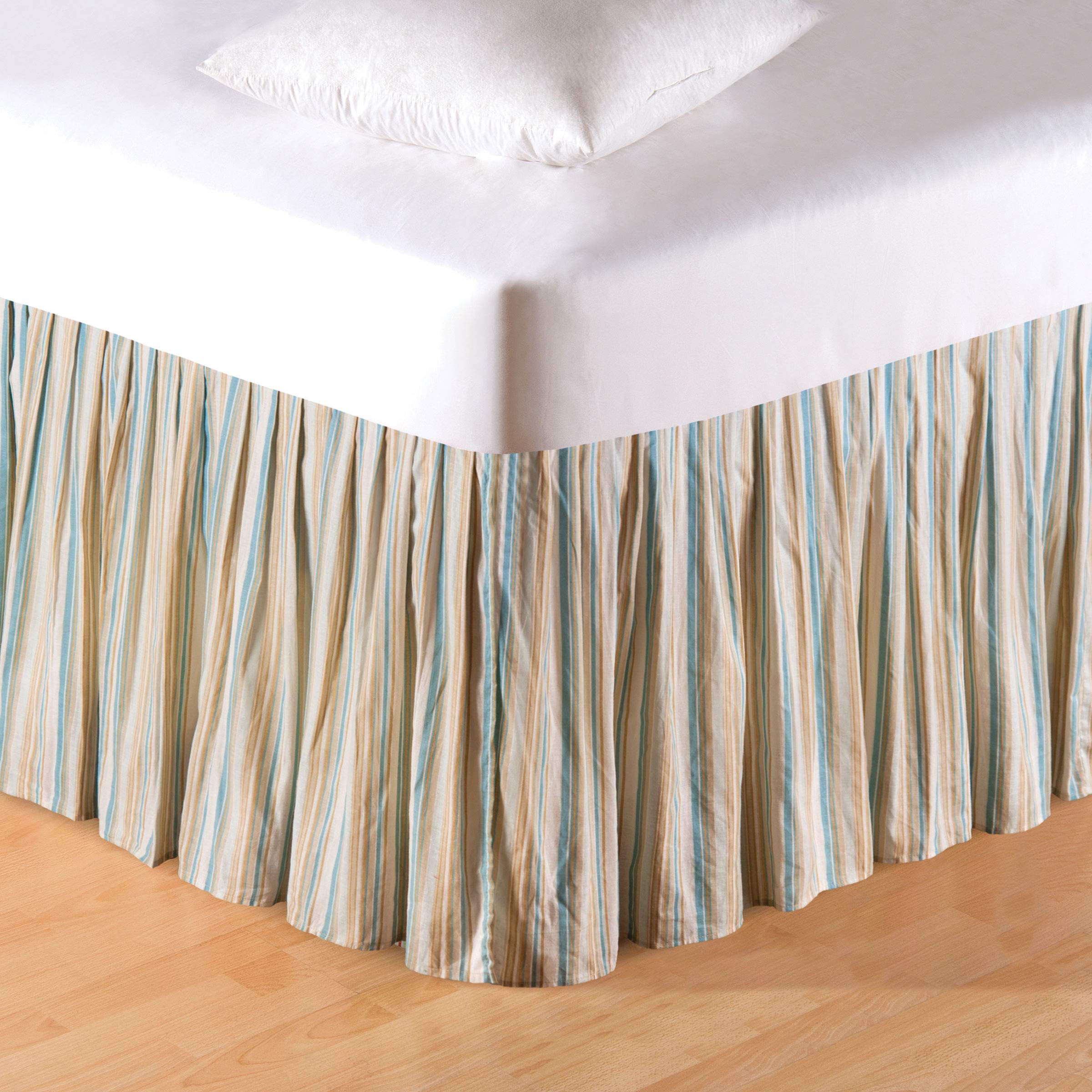 C&F Home 89452.3976 Natural Shells Bed Skirt, Twin, Blue