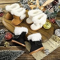 Vista 7 de Bencailor 3 pares de zapatos de muñeca de 18 pulgadas, botas de invierno, botas de nieve, accesorios de Navidad para vestir (negro, blanco y marrón)