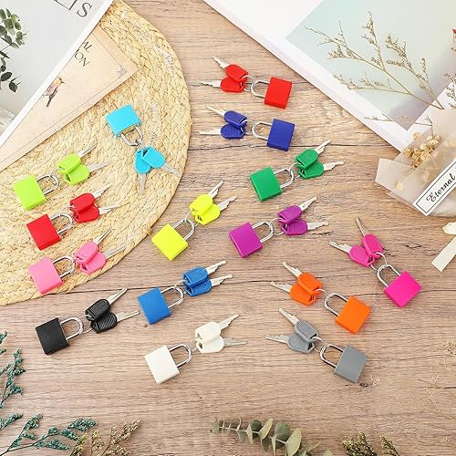 Miniatura 7 de Photect Candados de metal para maleta con llaves, candados de metal, multicolor, para equipaje pequeño, para escuela, gimnasio, aula, hogar, mochila