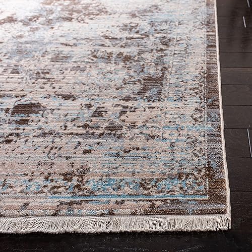 Miniatura 3 de SAFAVIEH Persian Collection - Alfombra de área de 5 x 7 pies 6 pulgadas, marrón y azul claro, diseño oriental envejecido, no desprende pelusa y de