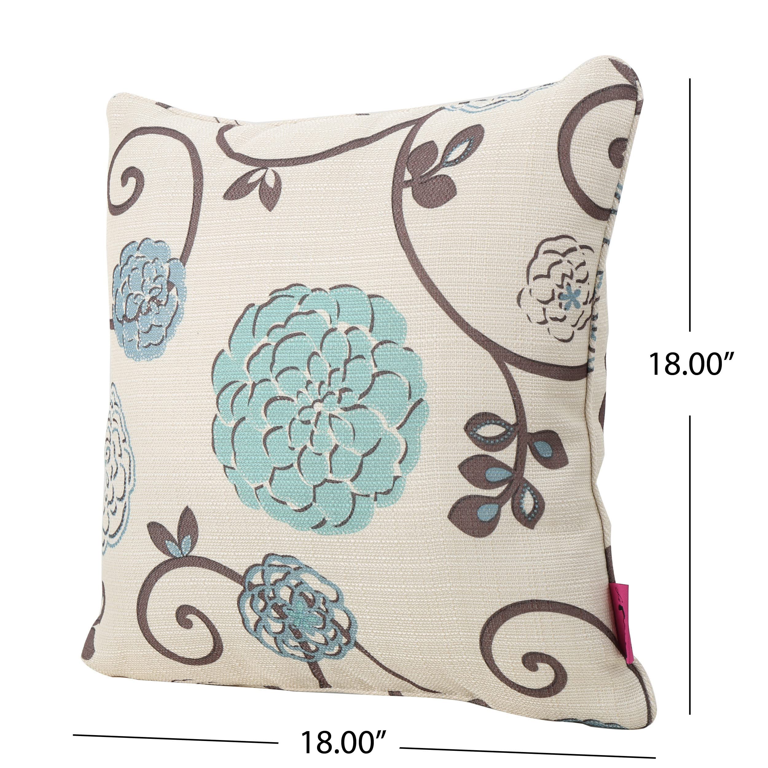 Fabric Pillow, White And Blue Floral