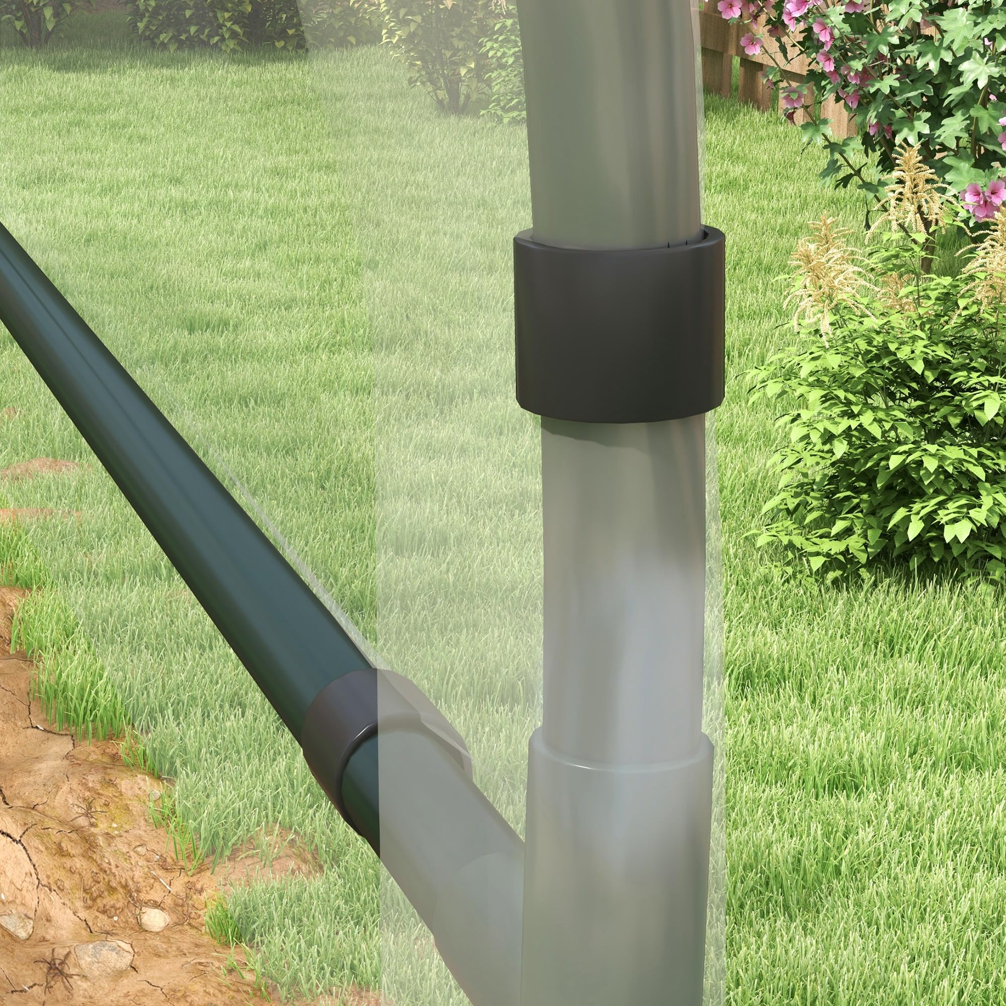Outsunny Garden serra per pomodori 6 x 1,23 x 1,71 m 7 cerchi in acciaio - telo in plastica