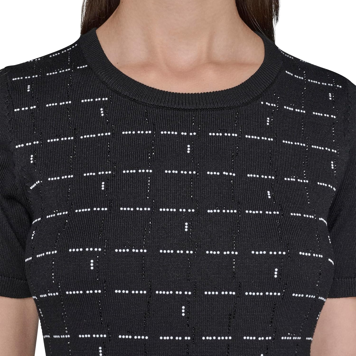 Karl Lagerfeld Womens Short Sleeve Stretchy Sweater Dress - Image 5