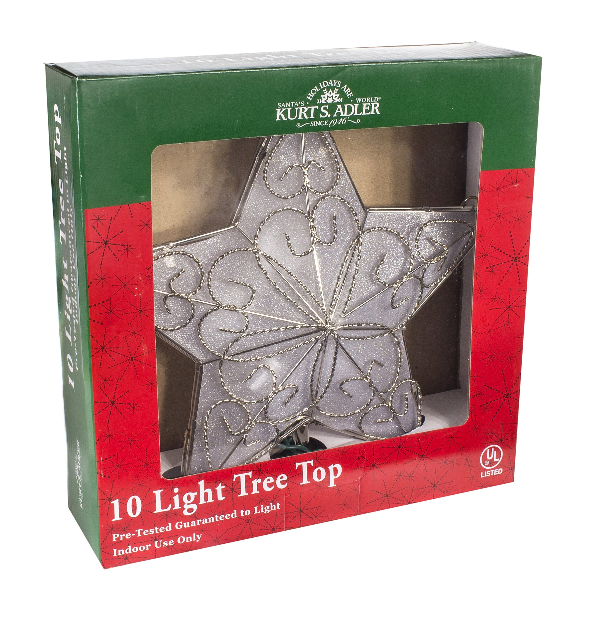 Kurt Adler 10 Light Indoor UL Star Treetop