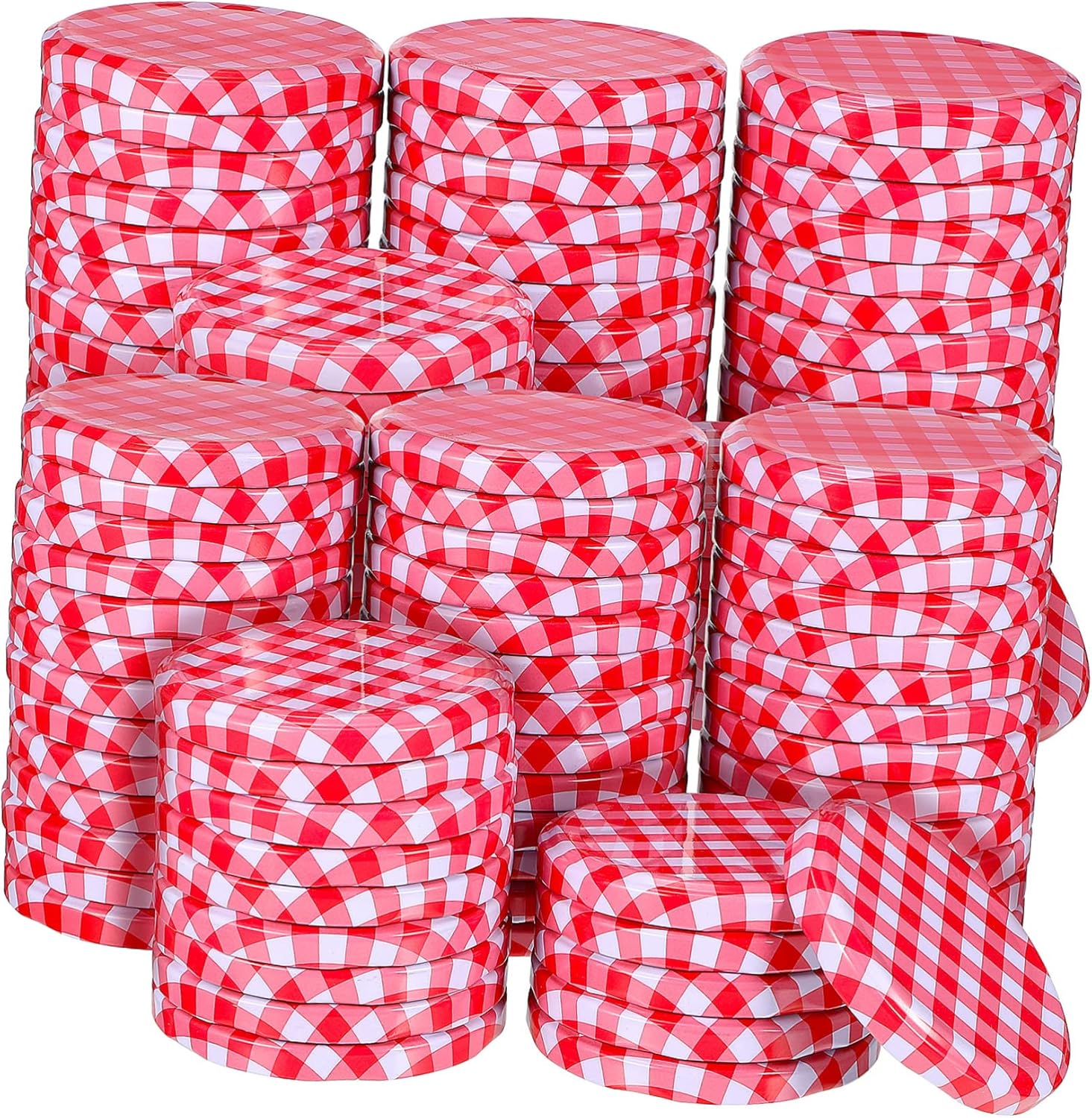 OUNONA 200pcs Wide Mouth Mason Jar Lids Screw Storage Caps for Canning Jars Leak Caps