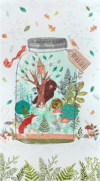 Clothworks Imagine Terrarium 24" Panel White, Fabric by The Yard