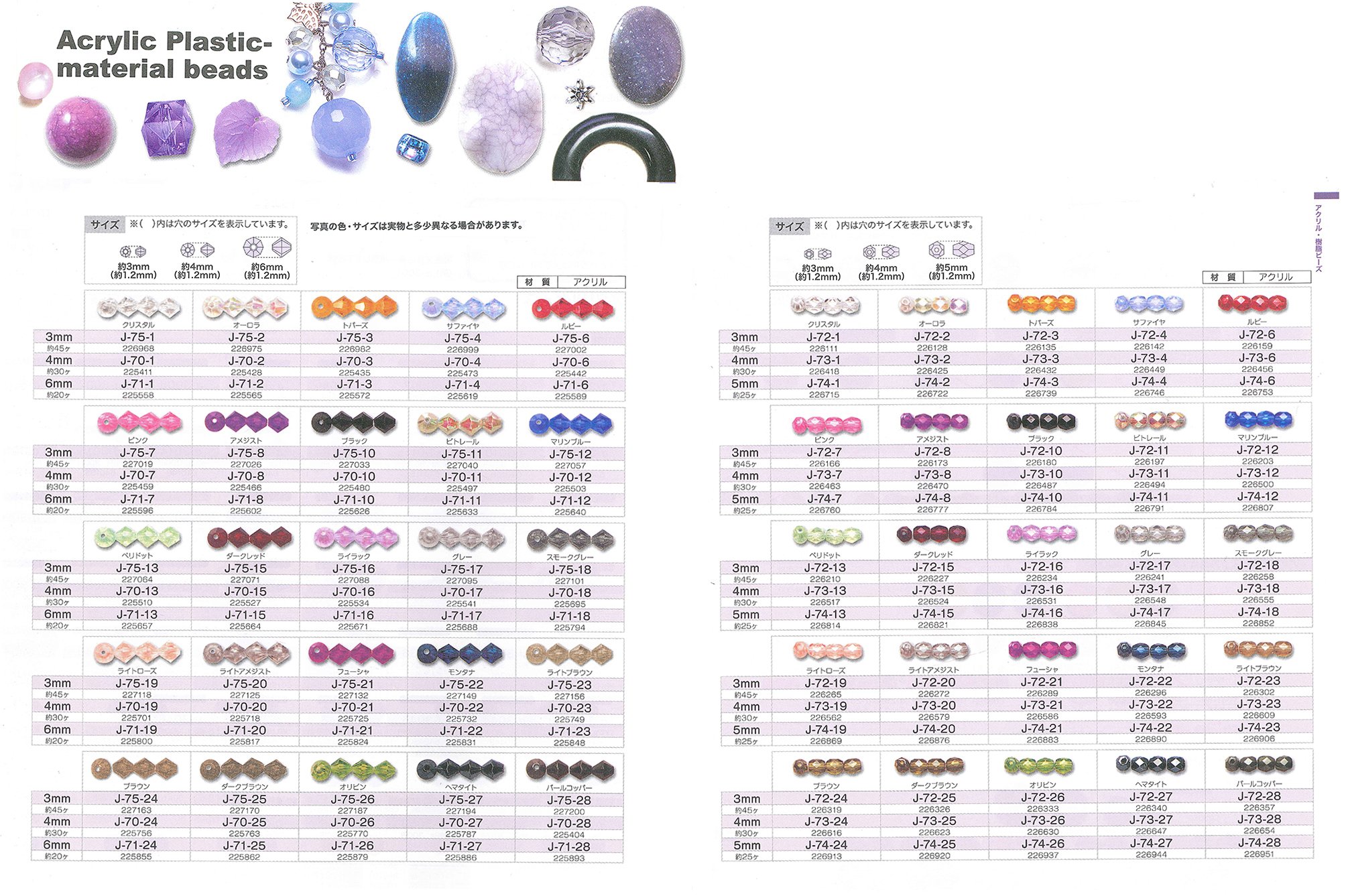 Amazon | TOHO アクリルカットビーズ 外径約4mm J-73-3 約20粒入り