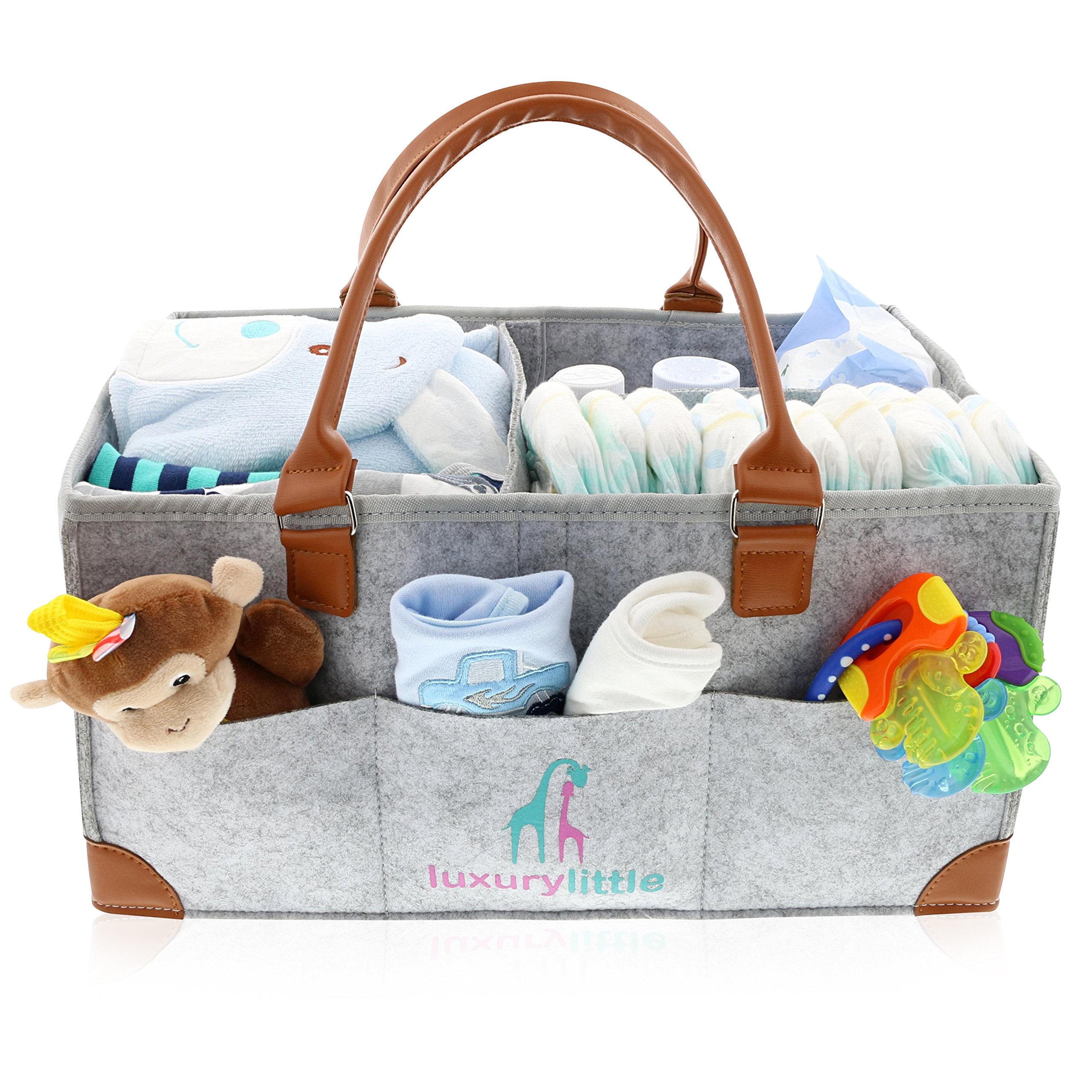 Organizador de pañales para bebé para niñas y niños, cesta de  almacenamiento grande para guardería, bolsa portátil para cambiador y  automóvil, regalos de baby shower, artículos esenciales para recién : Bebés  