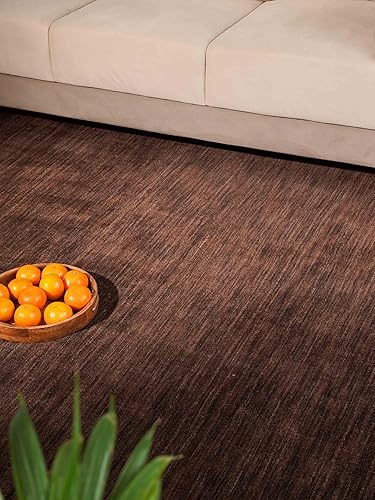 Miniatura 25 de Rugsotic Carpets Alfombra de Área Gabbeh de Lana Anudada a Mano 8'x10' Marrón Sólido L00111 Marrón,Verde,Beige,Azul / Patchwork,Camel,Carbón