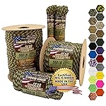TOUGH-GRID 550 Paracord Rope Nylon Parachute Cord, Made in USA Survival Kit, Outdoor Adventures, Camping, Tactical Gear & Emergency Supplies, Military Type III Mil-Spec