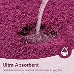 Rugs de salle de bain Non Slip 30"x20", Absorbent tapis de bain à sec rapide, Shaggy Rug de baignoire en microfibre,Extra Soft Plush, Mats de bain lavable à la machine pour le plancher de la salle de bains, Tub et douche, Bourgogne