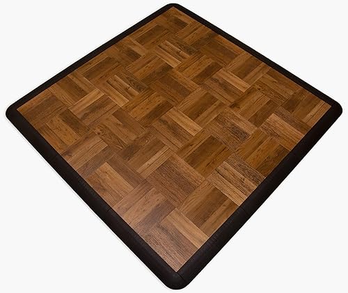 Miniatura 2 de Big Floors 3X3DKOAKFLOOR Kit de pista de baile modular de plástico ligero entrelazado (3 x 3 pies), roble oscuro, 21 piezas