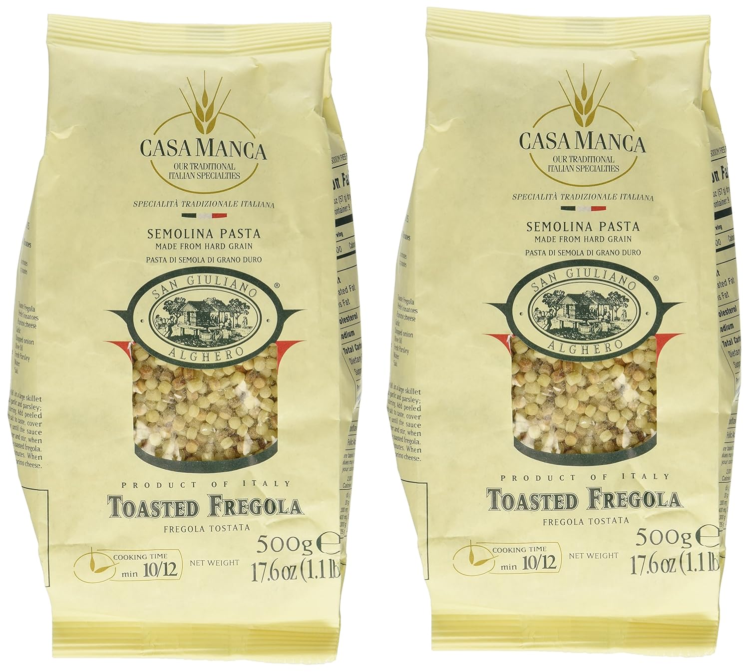 Casa Manca - Italian Toasted Fregola, (2)- 1.1 Pound Pkgs