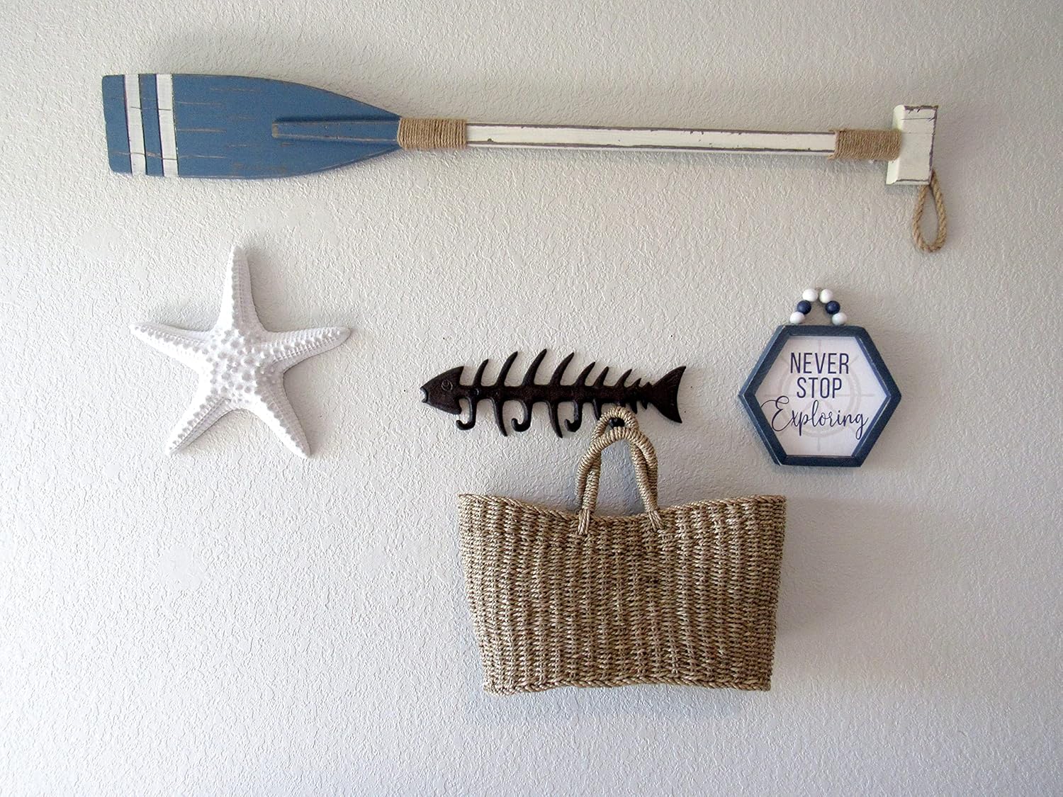 Wallcharmers Large Fish Bone Key, Leash, & Towel Holder | Nautical Home & Wall Decor - Image 6