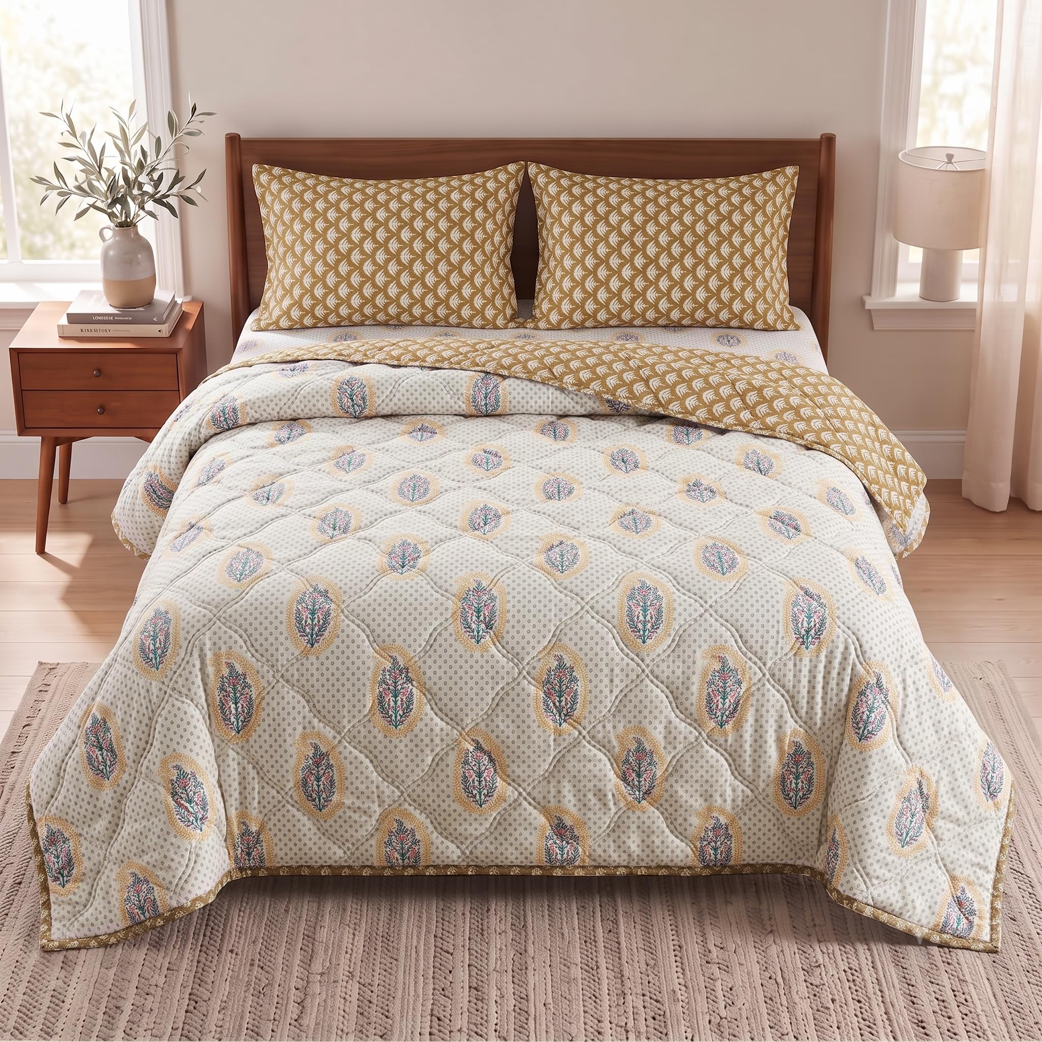 BSB HOME Floral Bedding Set - Comforter & Sheets -10