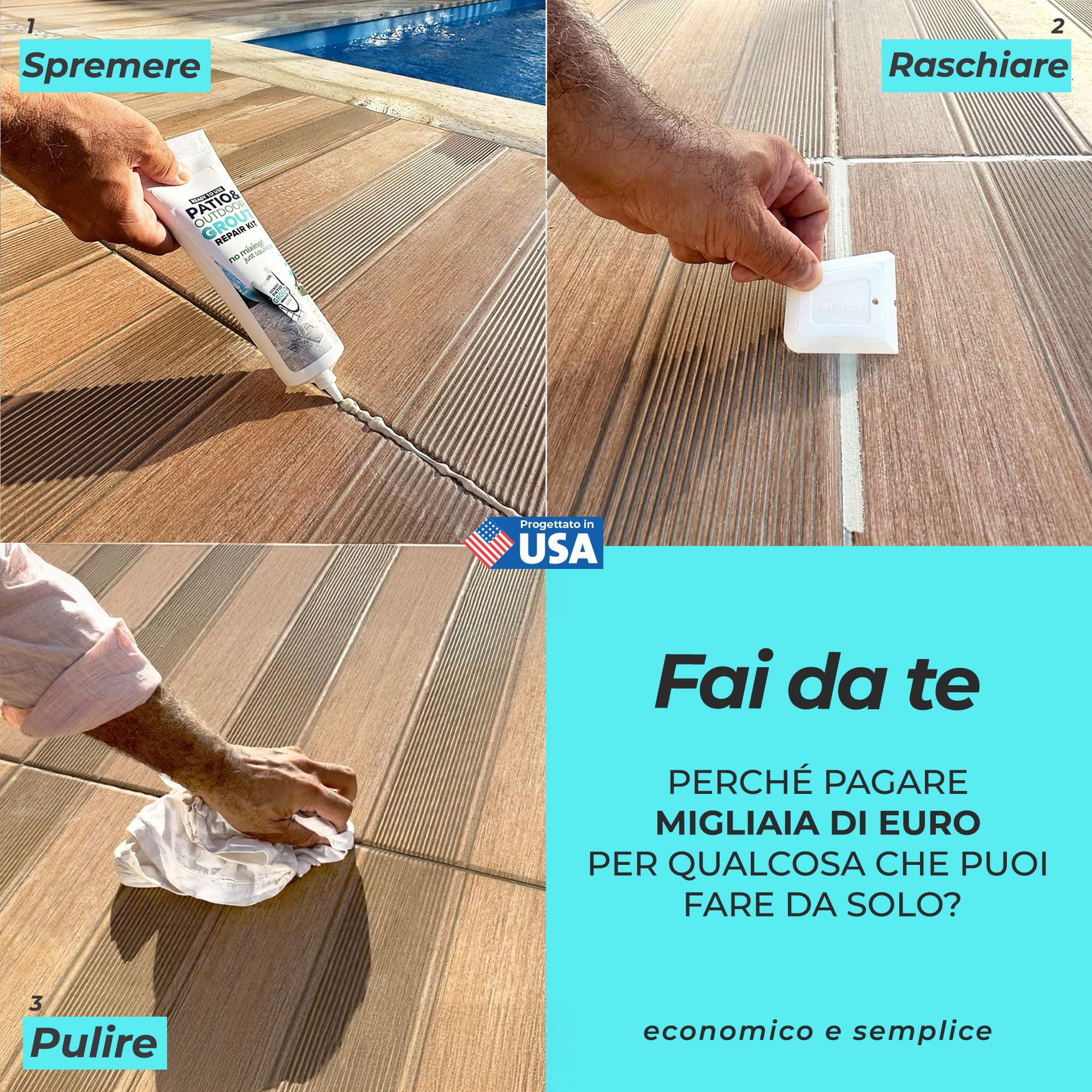 PCI FT Grigio – Malta Per Fughe 5kg, Argento, Per Piastrelle E Mosaico - Foto 5