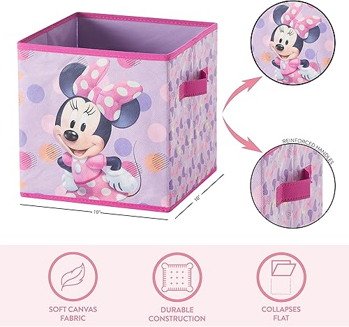 Miniatura 3 de Idea Nuova Disney Minnie Mouse - Juego de dos espaciosos cubos de almacenamiento plegables, 10 x 10 pulgadas, Minnie Mouse / rosa Tiburón bebé,Baby