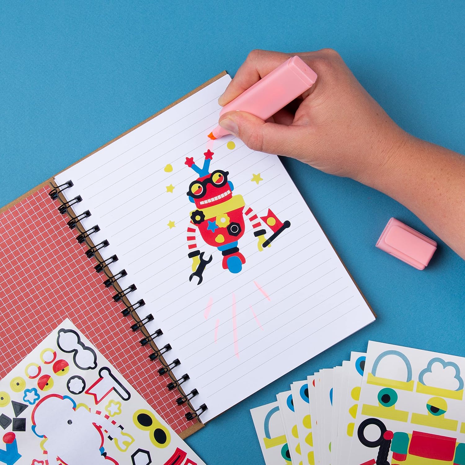 Make Your Own Robot Stickers for Kids - 700+ Sticker Sheets | Birthday Party Favors & Craft Activity for Toddlers Ages 3+ | 24 Sheets, 6 Designs