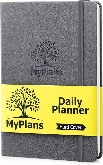 Personal Daily Planner and Agenda - Weekly and Monthly Organizer for Men and Women - NO Dates Goal and Productivity Planner (Grey)