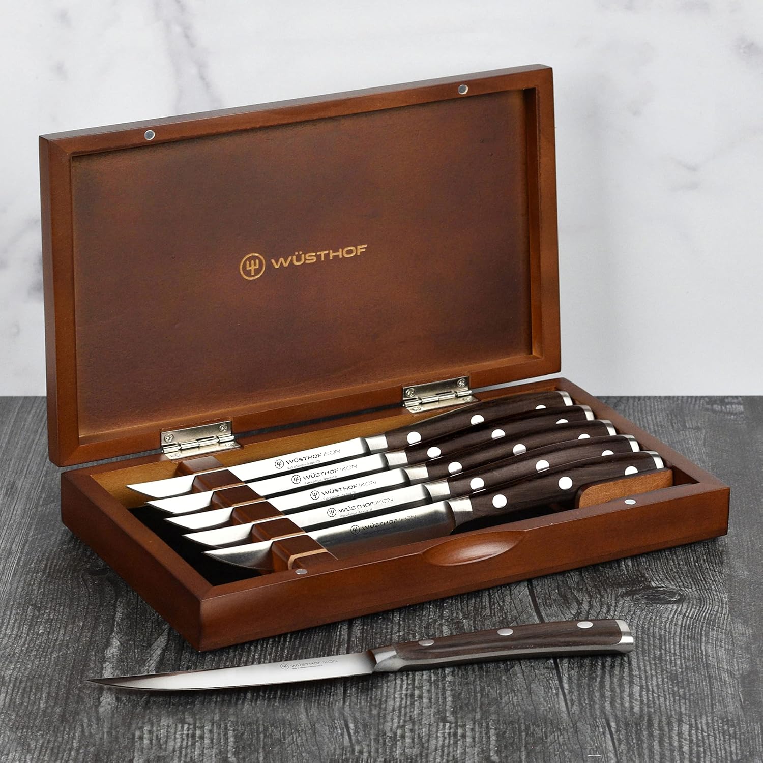 Wusthof IKON Blackwood 6 Piece Steak Knife Set with Case - Image 4