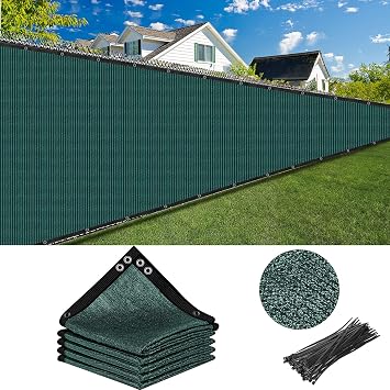 MSYU Privacy Screen Fence 2m x 15m Heavy Duty Fencing Mesh Shade Net Cover for Wall Garden Yard Backyard Green, 6 ft X 50 ft