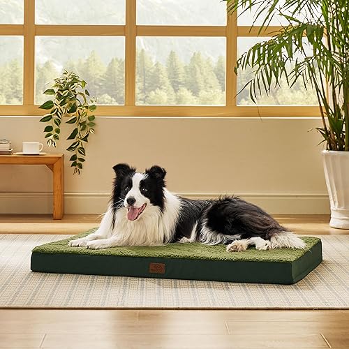 Miniatura 8 de Bedsure - Cama grande para perros para jaula - Camas planas y cómodas para mascotas con funda extraíble y lavable, alfombrilla ortopédica de espuma